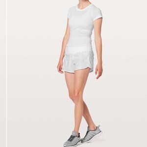 Lululemon Run Times Short II *4" Eternal Wave White / White